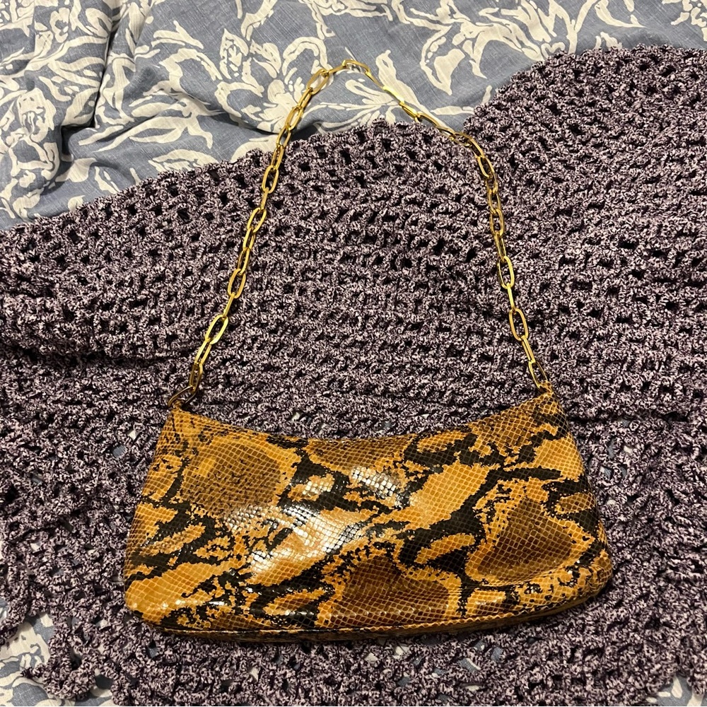 Vintage Atalla Snake Print Chain Shoulder Bag